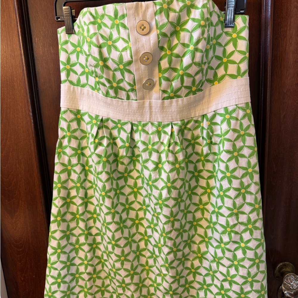 Lilly Pulitzer Green and Cream A-Line Skirt